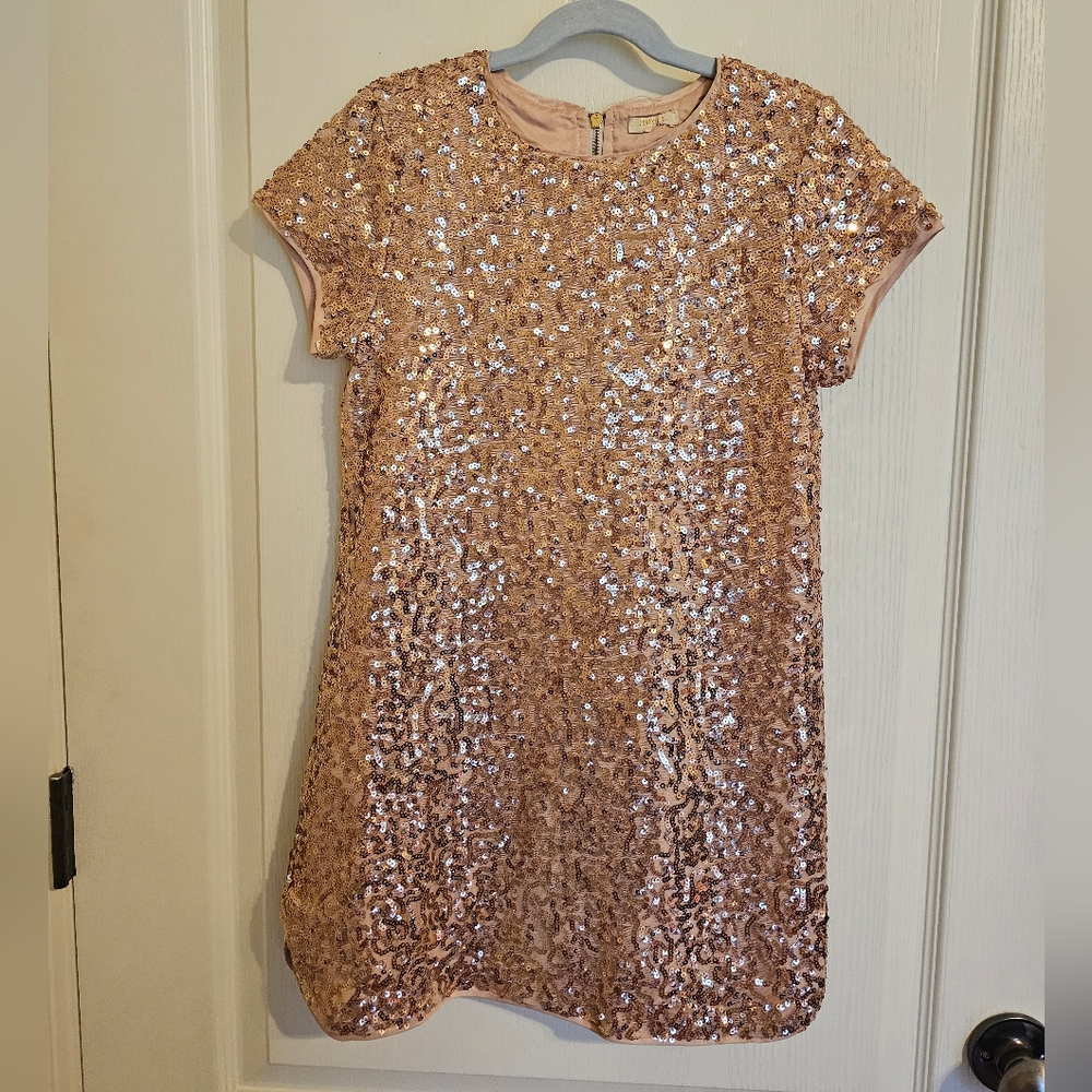 Forever 21 Girls Rose Gold Sequin Dress